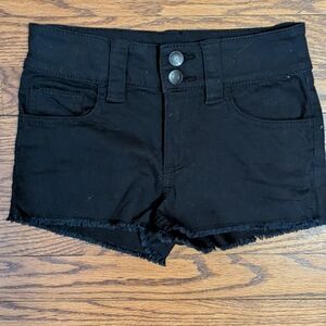 H&M Black Raw Hem Denim Shorts Sz 12